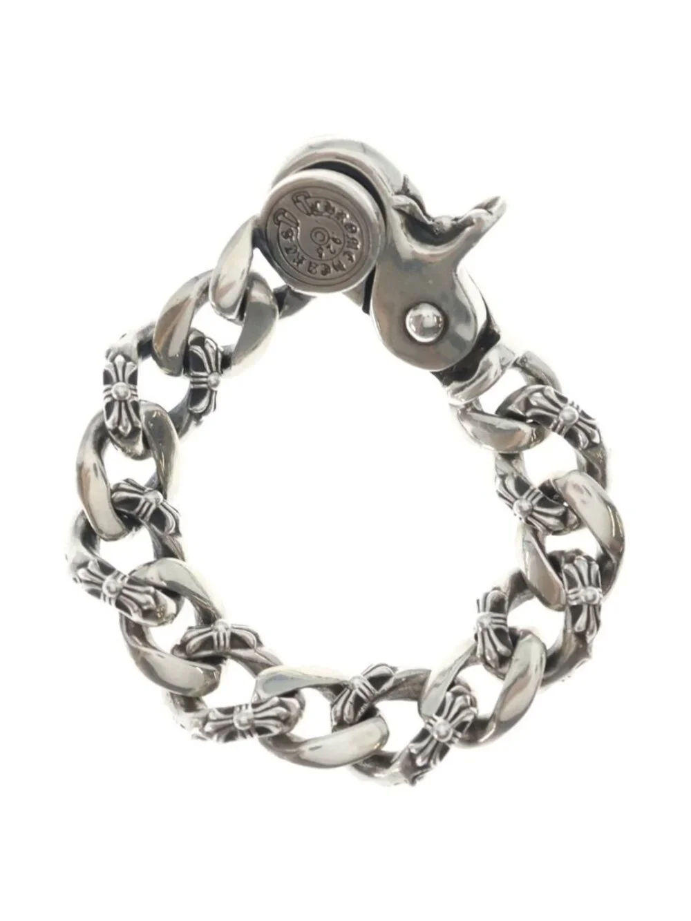 Chrome Hearts Fncy Chn Lnk Fancy Link Clip Bracelet 12 Links Silver